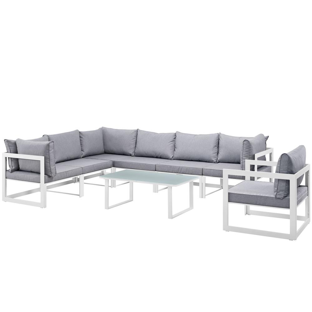 Fortuna 8 Piece Outdoor Patio Sectional Sofa Set. Picture 3