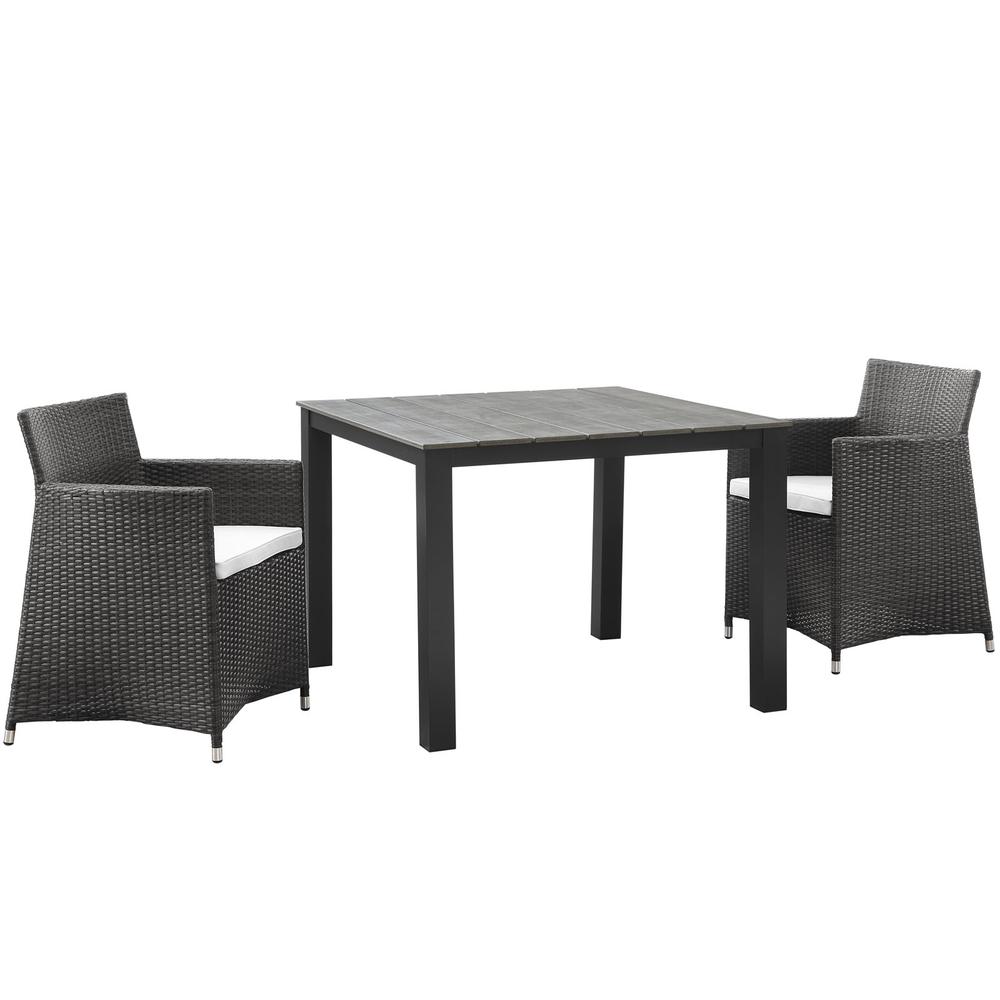 Junction 3 Piece Outdoor Patio Wicker Dining Set. The main picture.