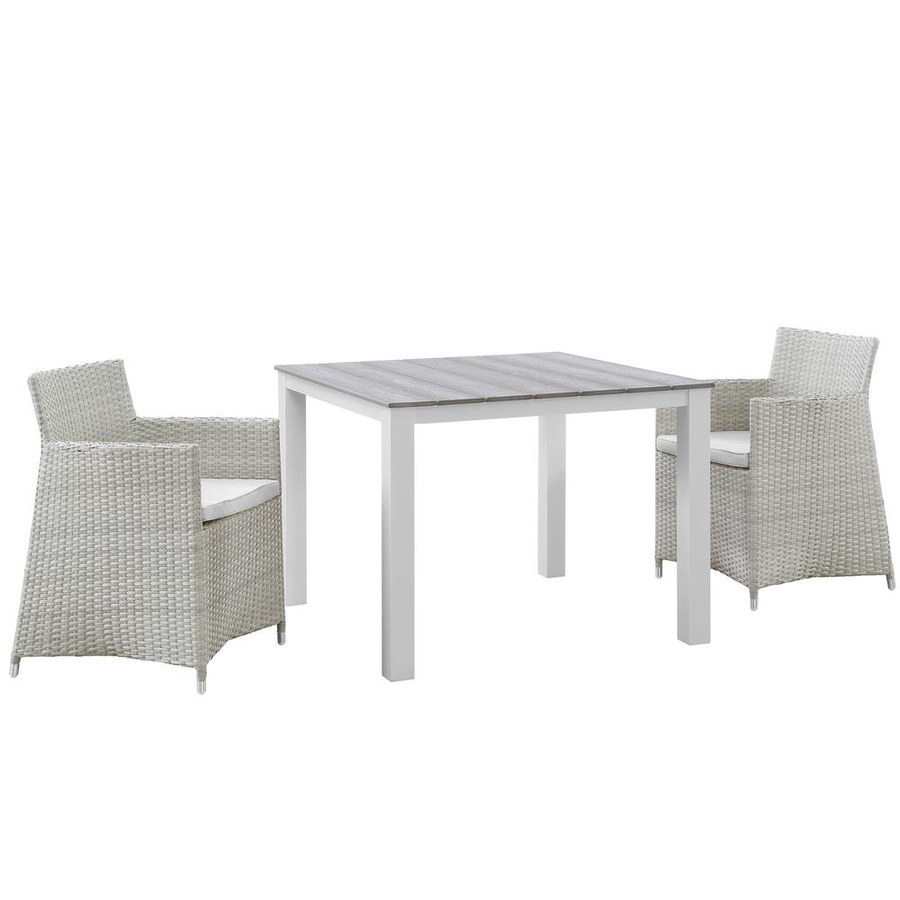 Junction 3 Piece Outdoor Patio Wicker Dining Set. The main picture.