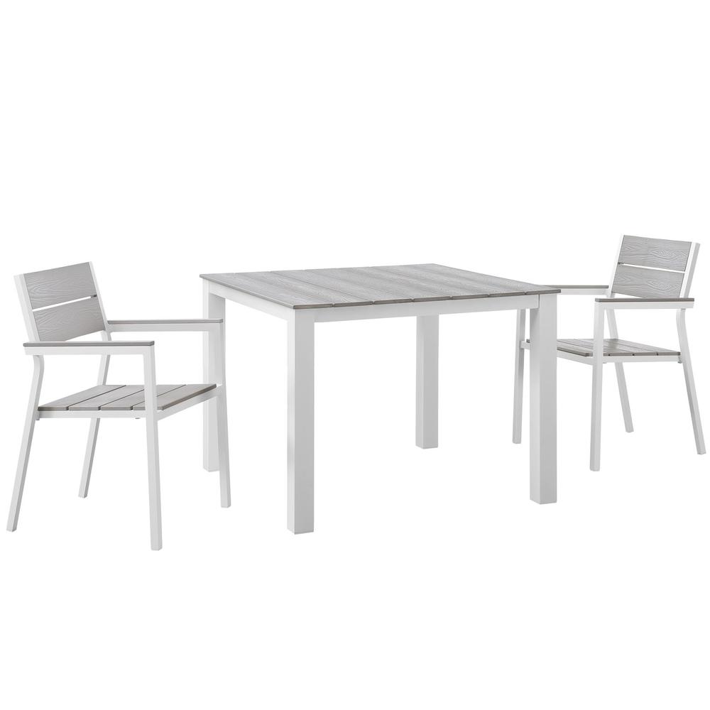Maine 3 Piece Outdoor Patio Dining Set. The main picture.