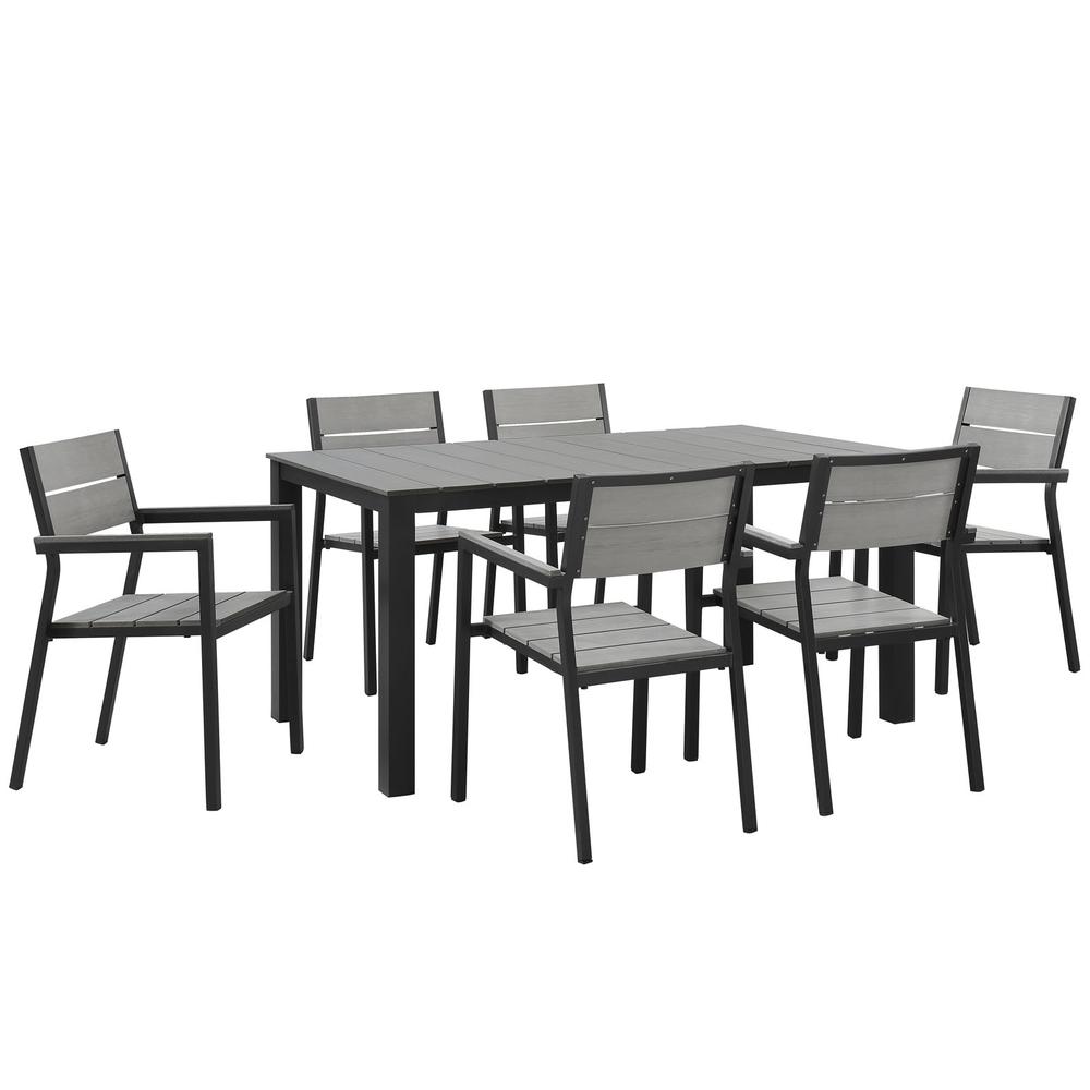 Maine 7 Piece Outdoor Patio Dining Set. Picture 1