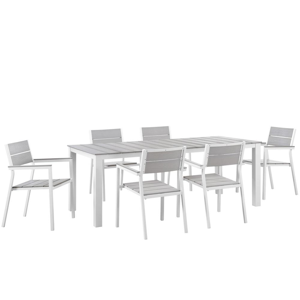 Maine 7 Piece Outdoor Patio Dining Set. Picture 1