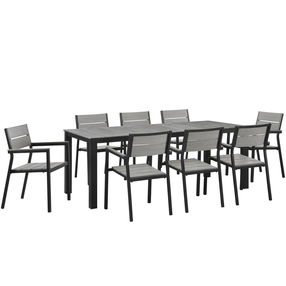 Maine 9 Piece Outdoor Patio Dining Set. Picture 2
