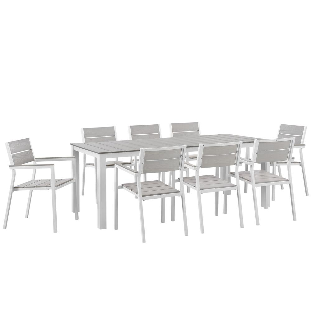 Maine 9 Piece Outdoor Patio Dining Set. Picture 1