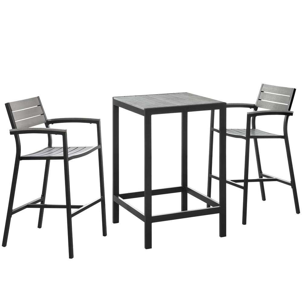 Maine 3 Piece Outdoor Patio Dining Set. Picture 2
