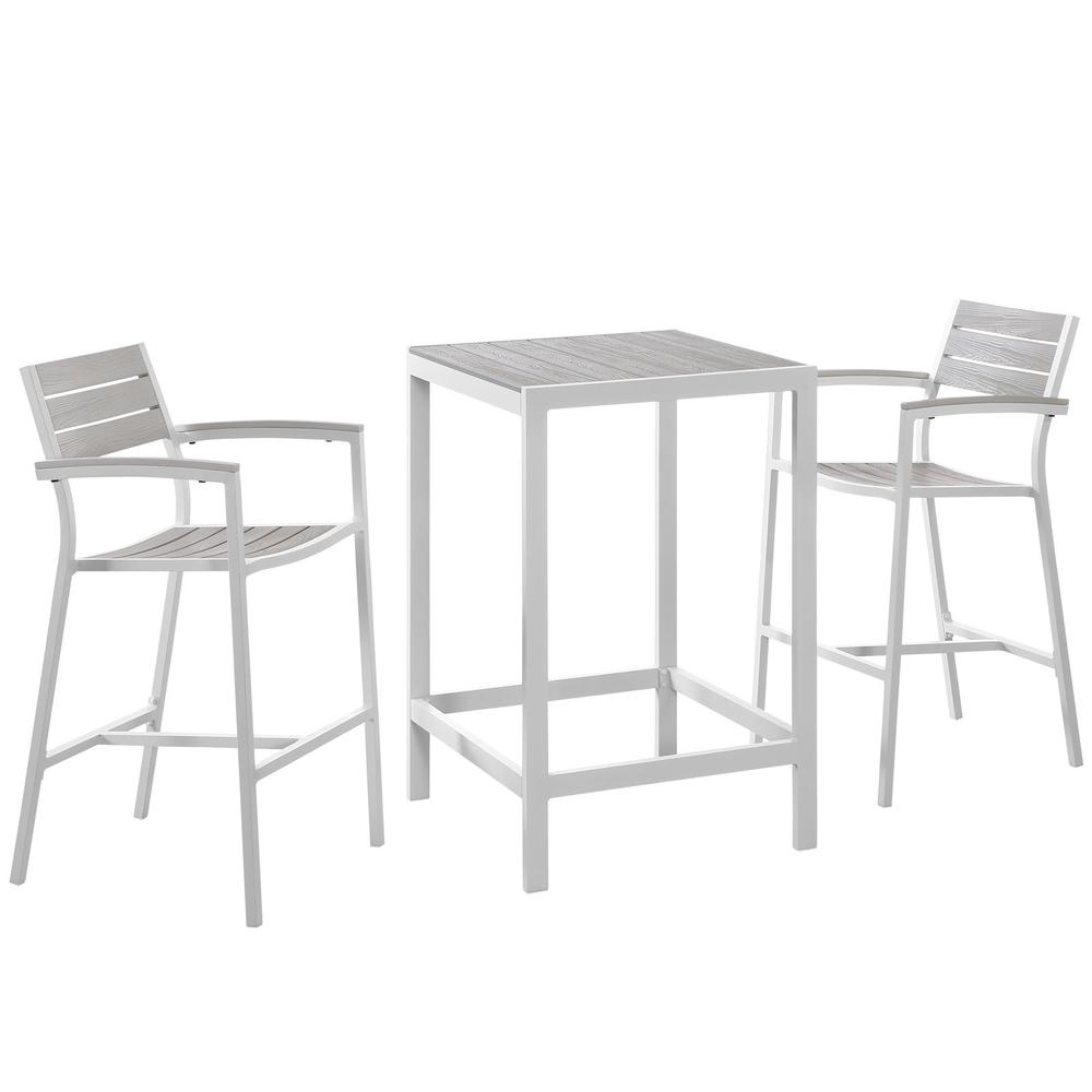 Maine 3 Piece Outdoor Patio Dining Set. Picture 2
