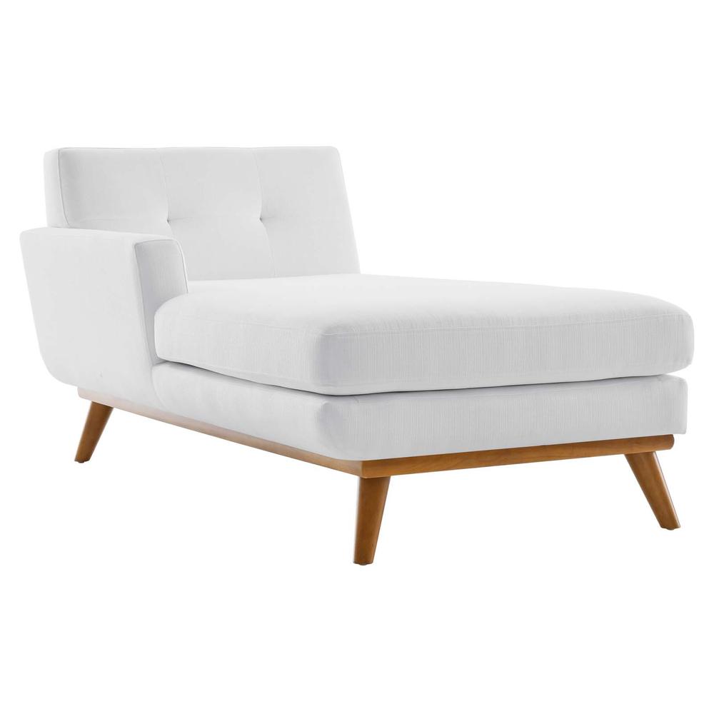 Engage Left-Facing Upholstered Fabric Chaise - White EEI-1793-WHI. Picture 1