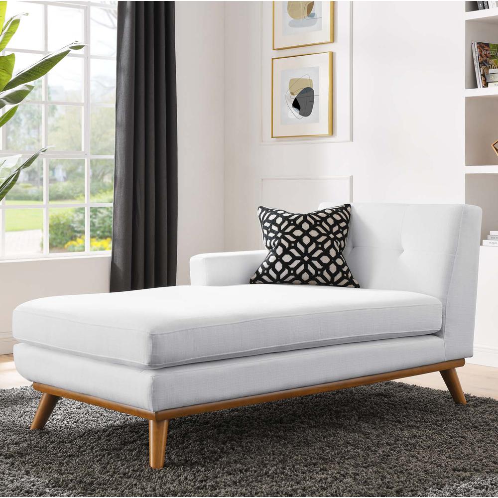 Engage Left-Facing Upholstered Fabric Chaise - White EEI-1793-WHI. Picture 7