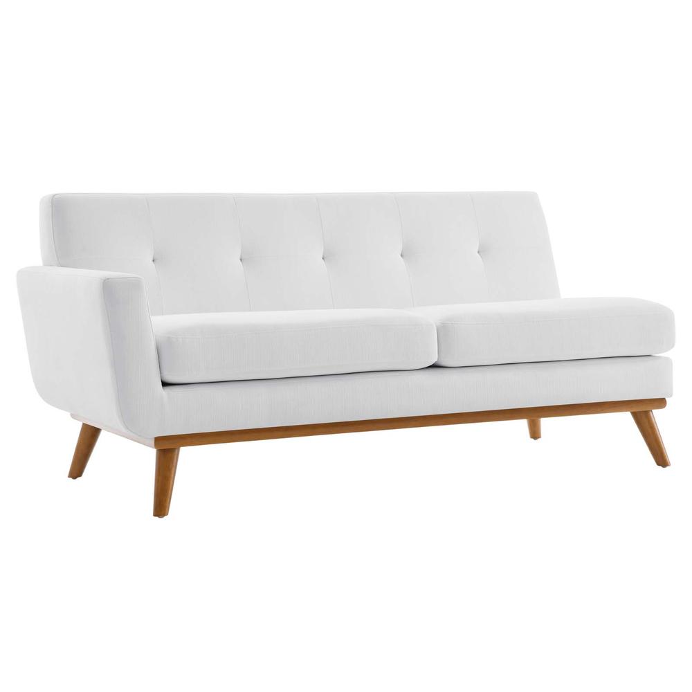 Engage Left-Arm Upholstered Fabric Loveseat - White EEI-1795-WHI. Picture 1