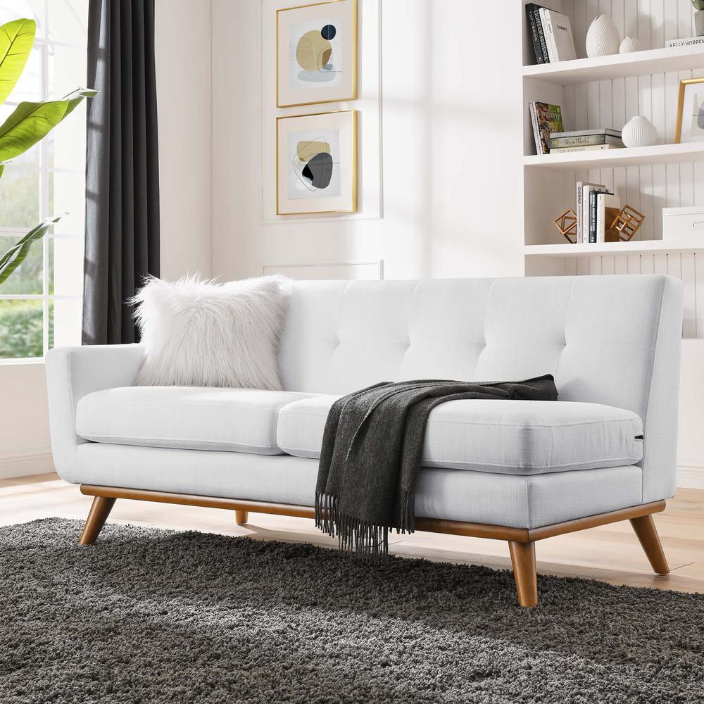 Engage Left-Arm Upholstered Fabric Loveseat - White EEI-1795-WHI. Picture 7