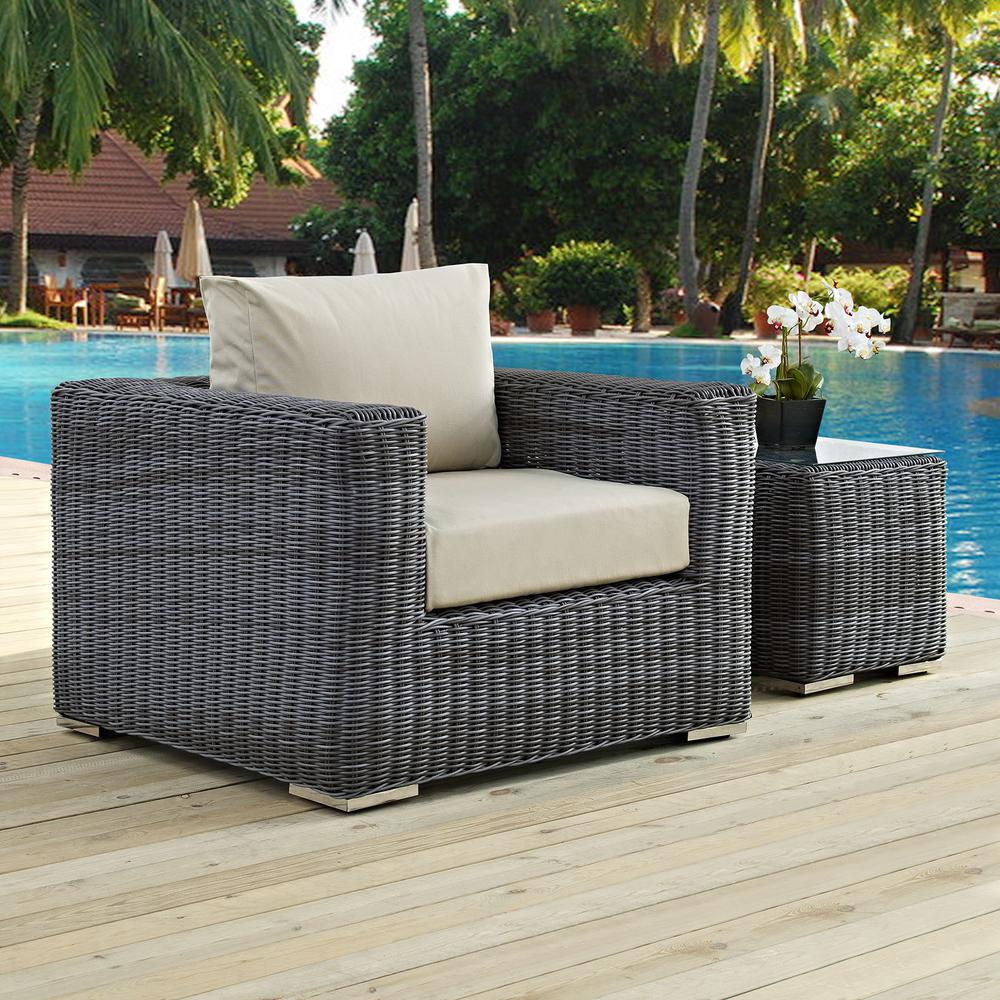Summon Outdoor Patio Fabric Sunbrella Armchair. Picture 3
