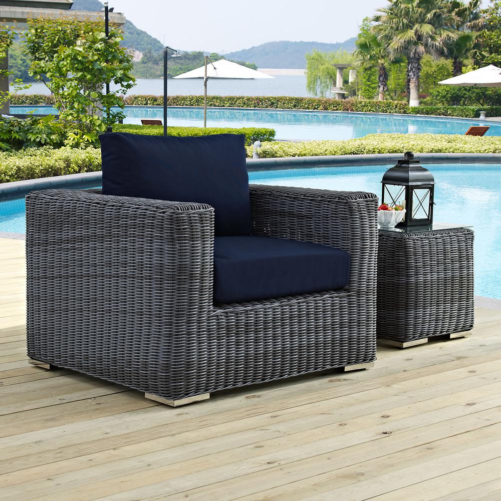 Summon Outdoor Patio Fabric Sunbrella® Armchair. Picture 3