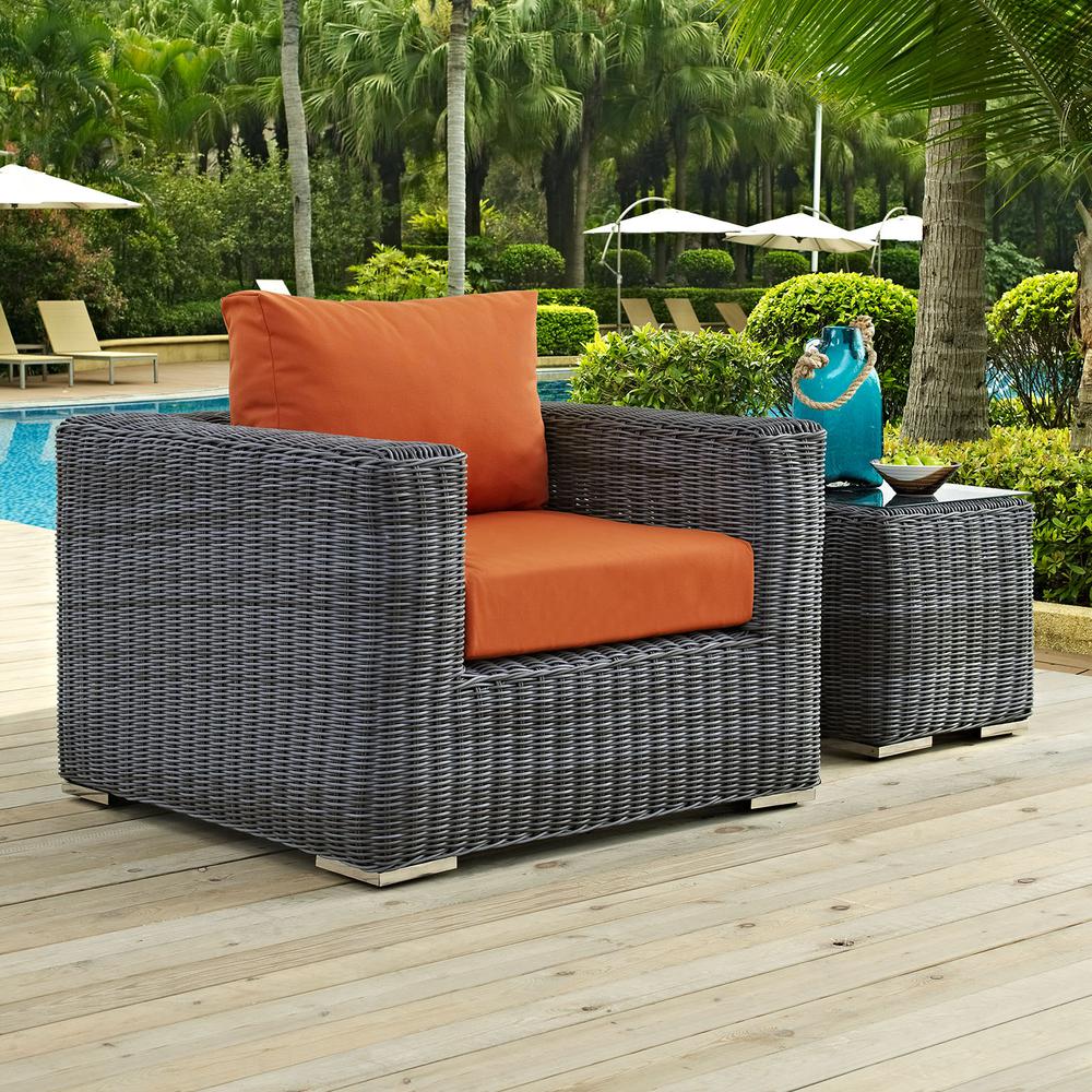 Summon Outdoor Patio Fabric Sunbrella® Armchair. Picture 3