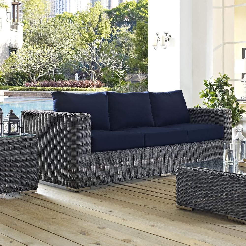 Summon Outdoor Patio Sunbrella® Sofa. Picture 6