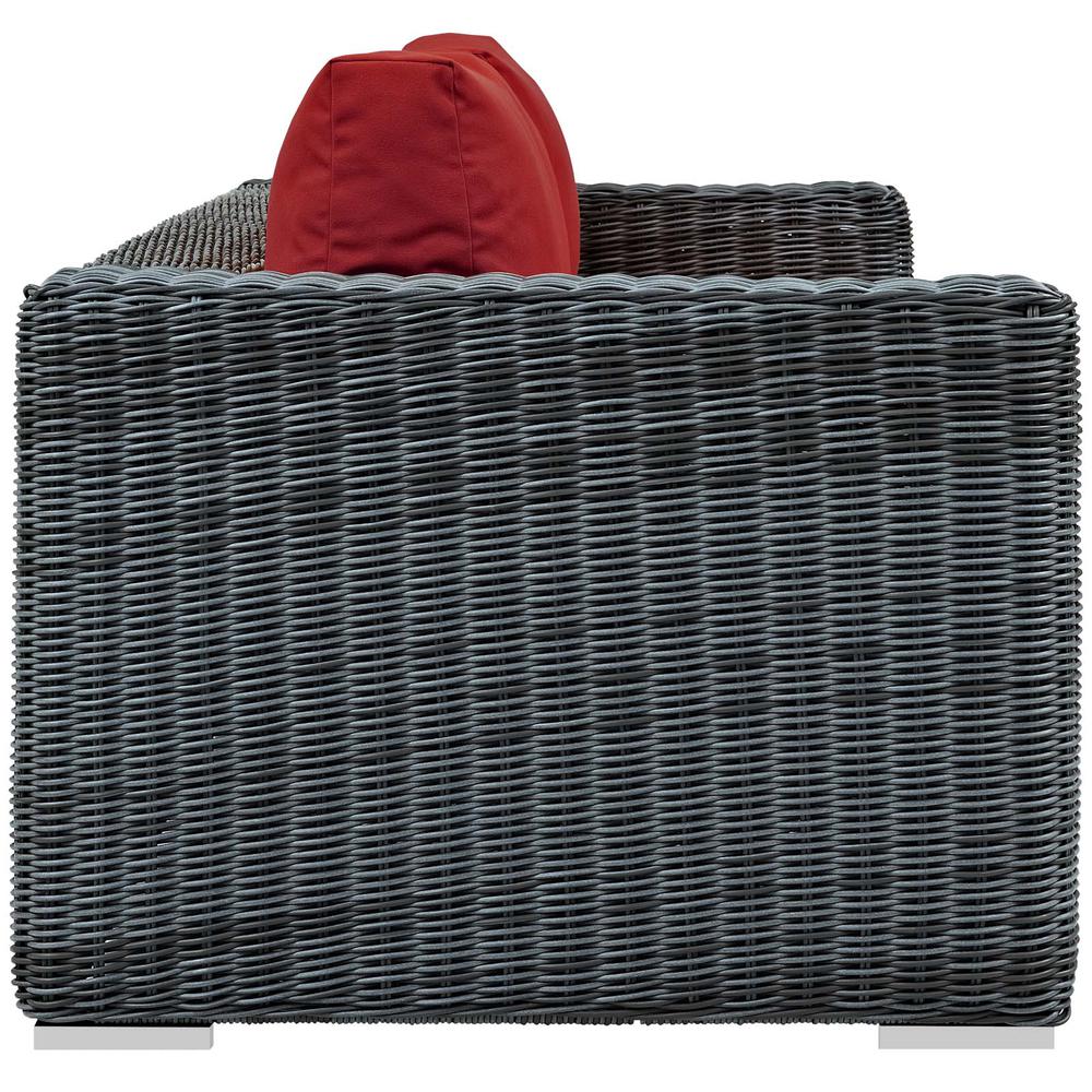 Summon Outdoor Patio Wicker Rattan Sunbrella® Sofa. Picture 2