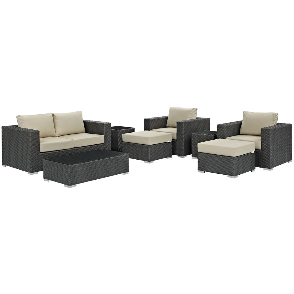 Sojourn 8 Piece Outdoor Patio Sunbrella® Sectional Set. Picture 2