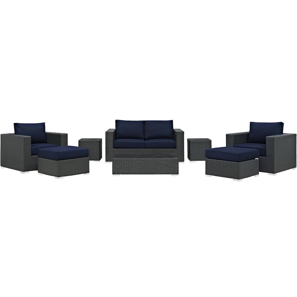 Sojourn 8 Piece Outdoor Patio Sunbrella Sectional Set. Picture 2