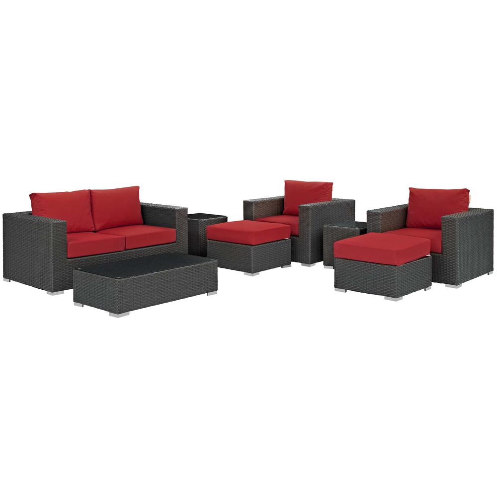 Sojourn 8 Piece Outdoor Patio Sunbrella Sectional Set. Picture 1