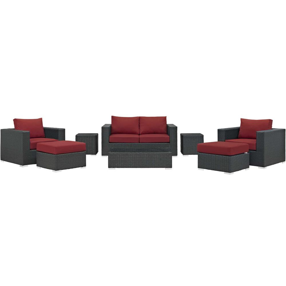 Sojourn 8 Piece Outdoor Patio Sunbrella Sectional Set. Picture 2