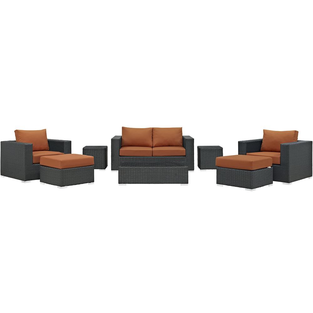 Sojourn 8 Piece Outdoor Patio Sunbrella Sectional Set. Picture 3