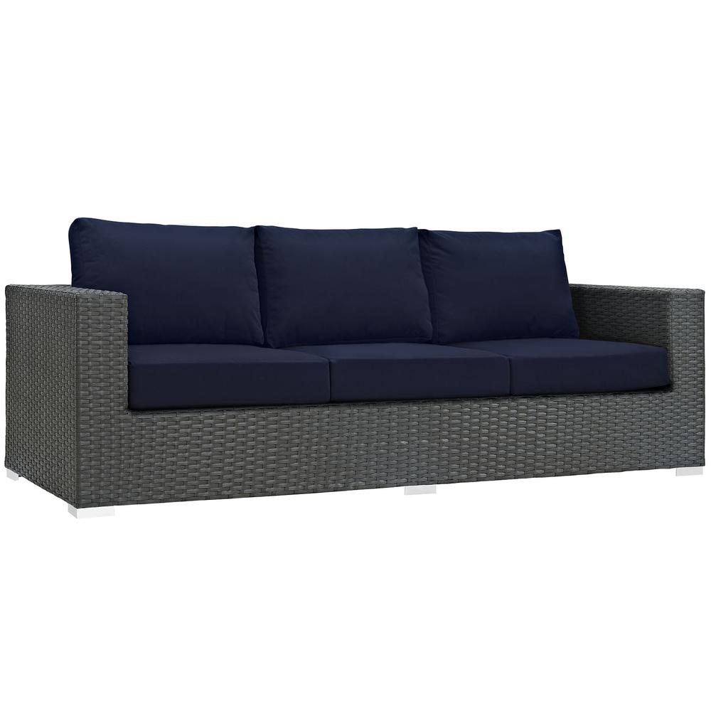 Sojourn 3 Piece Outdoor Patio Sunbrella® Sectional Set. Picture 5