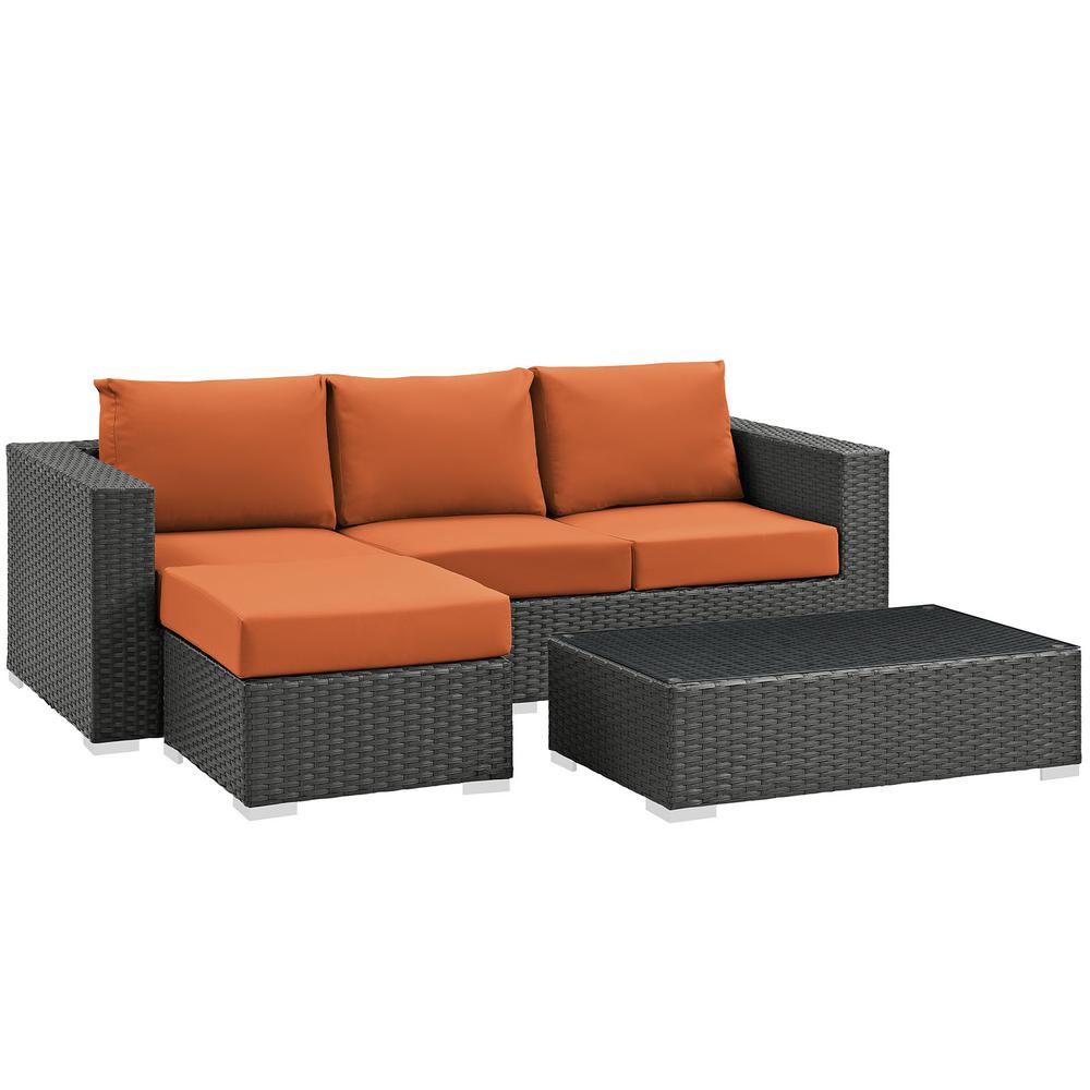Sojourn 3 Piece Outdoor Patio Sunbrella Sectional Set. Picture 2