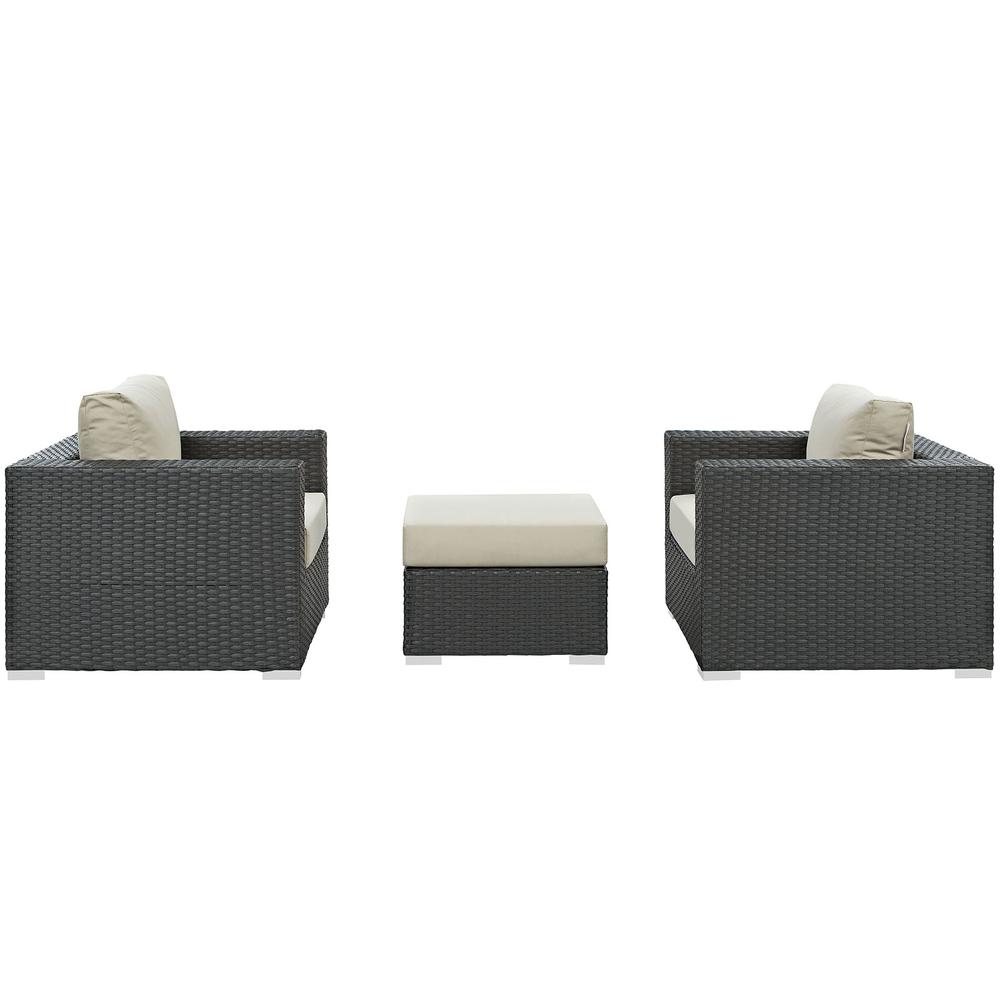 Sojourn 3 Piece Outdoor Patio Sunbrella® Sectional Set. Picture 3