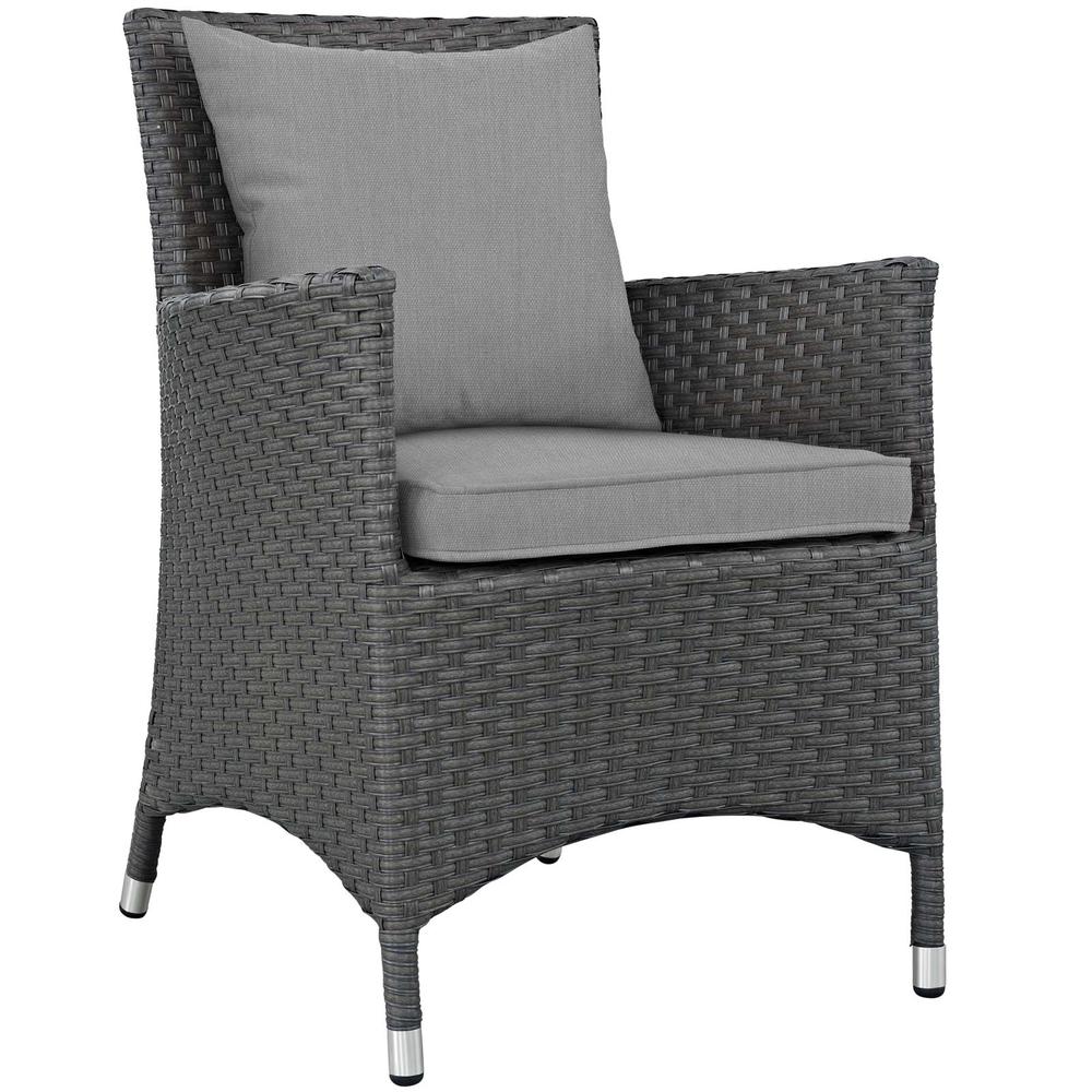 Sojourn Dining Outdoor Patio Wicker Rattan Sunbrella® Armchair. The main picture.