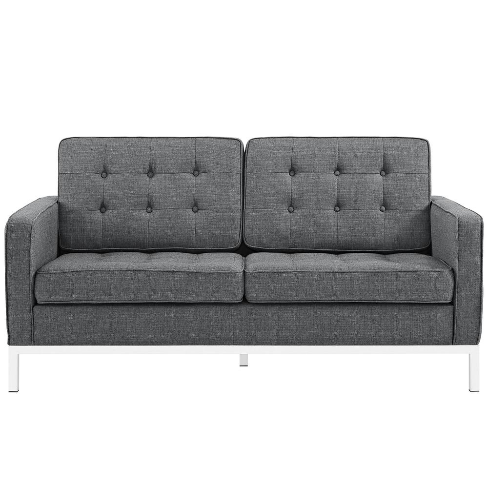 Loft Upholstered Fabric Loveseat. Picture 4