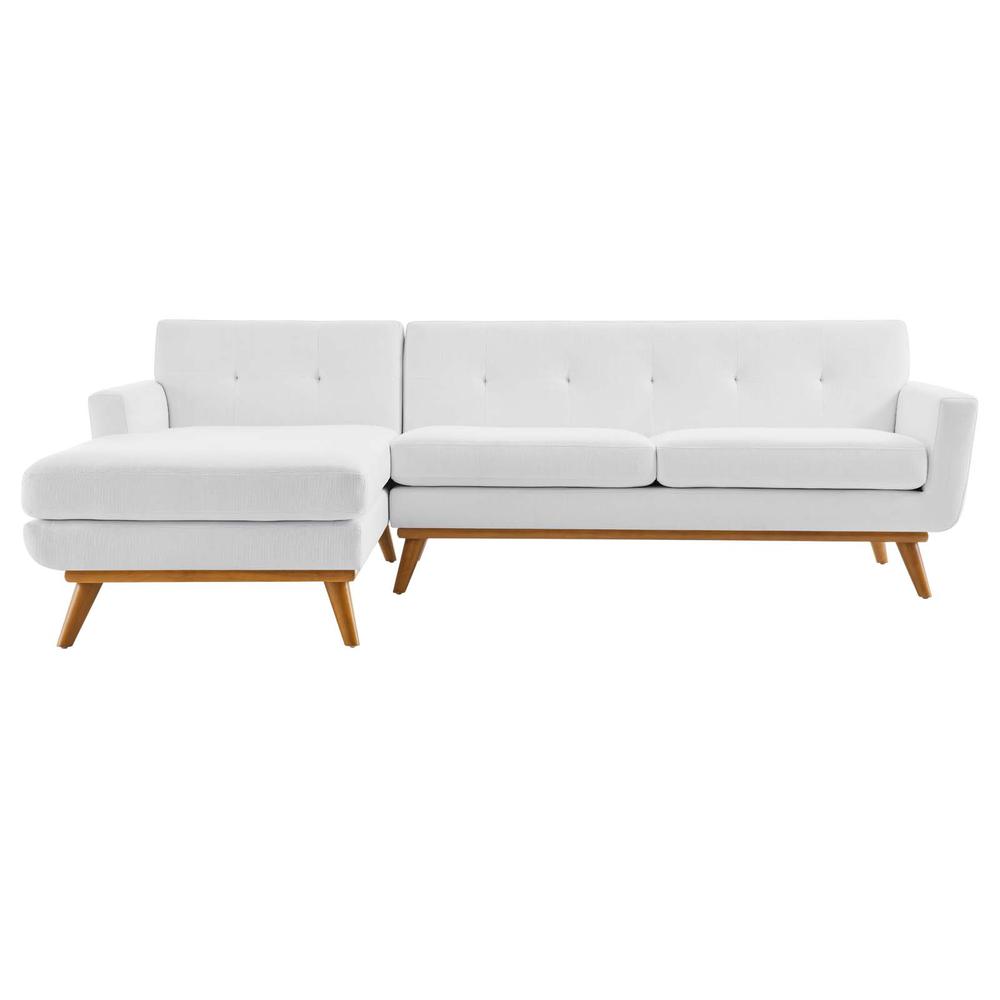 Engage Left-Facing Upholstered Fabric Sectional Sofa - White EEI-2068-WHI-SET. Picture 3