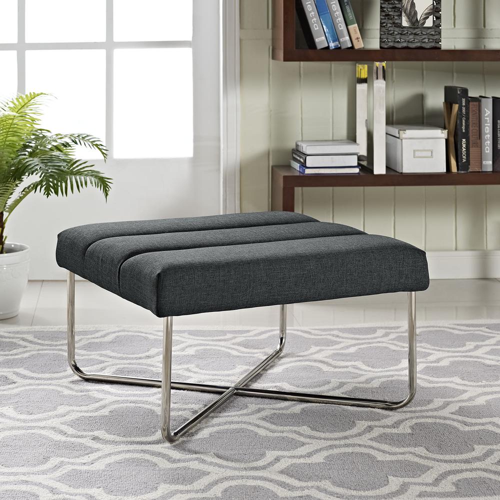 Reach Upholstered Fabric Ottoman. Picture 4