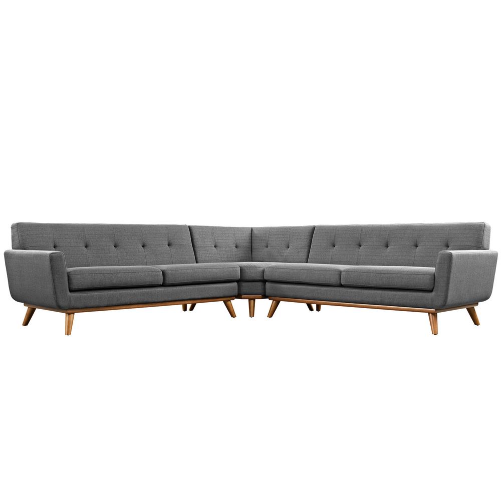 Engage L-Shaped Upholstered Fabric Sectional Sofa. Picture 1