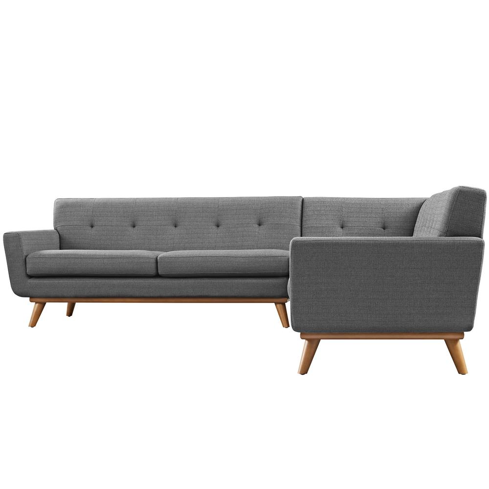 Engage L-Shaped Upholstered Fabric Sectional Sofa. Picture 2