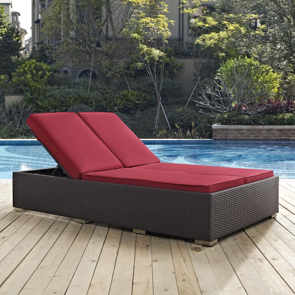Convene Double Outdoor Patio Chaise. Picture 3