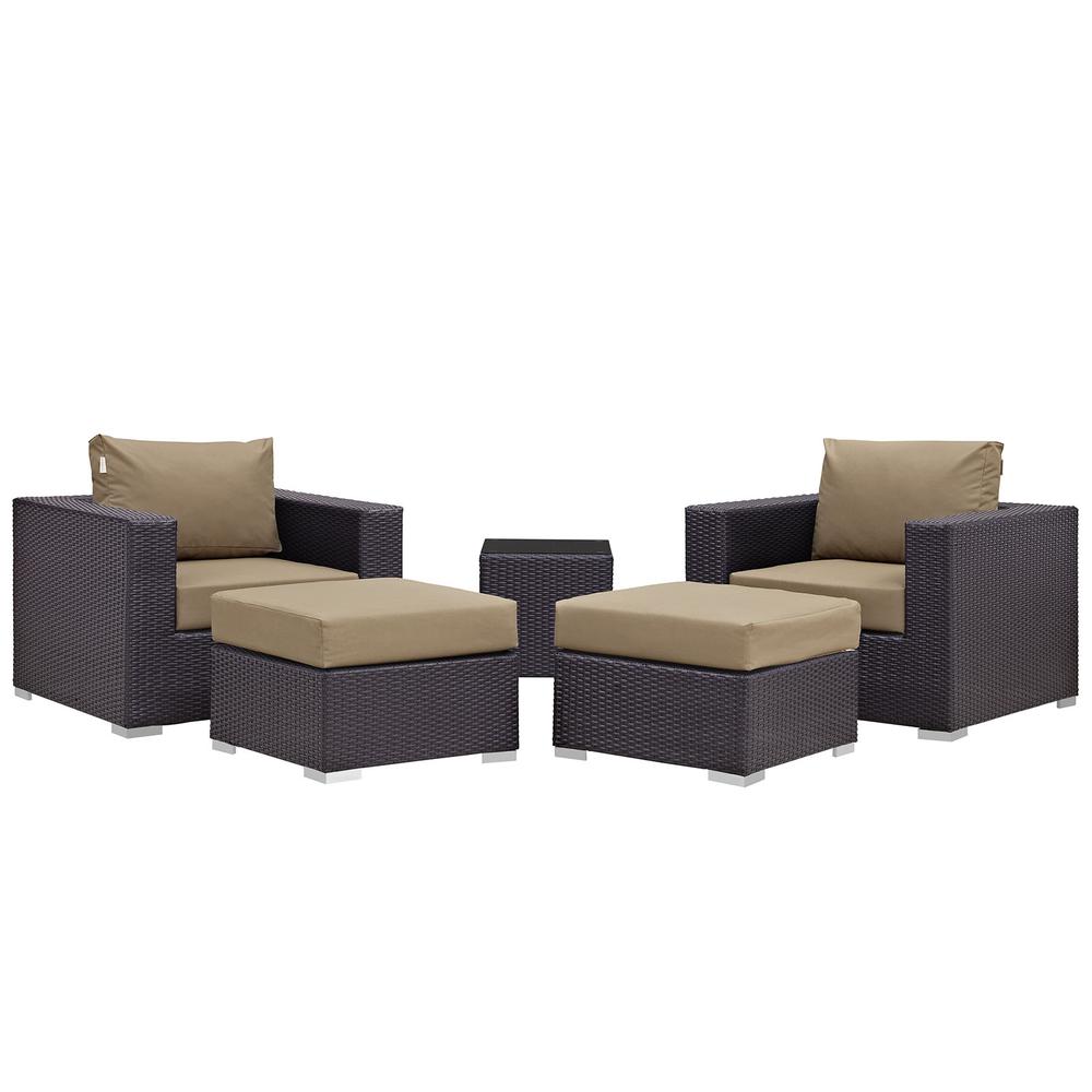 Convene 5 Piece Outdoor Patio Sectional Set. The main picture.