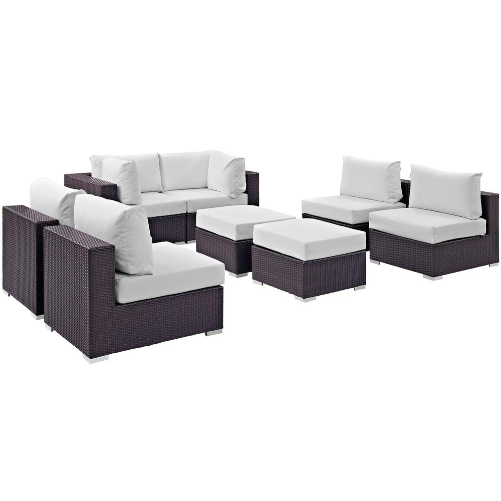Convene 8 Piece Outdoor Patio Sectional Set. The main picture.
