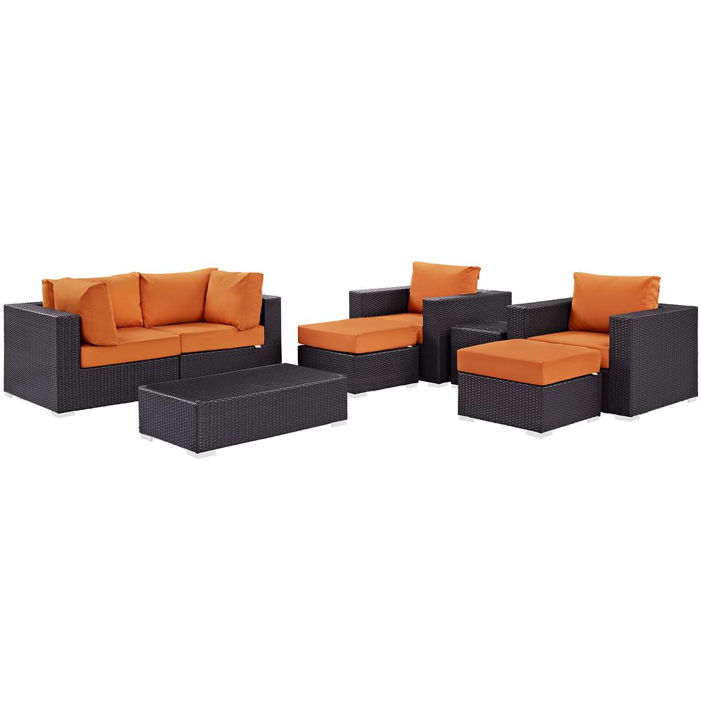 Convene 8 Piece Outdoor Patio Sectional Set. The main picture.