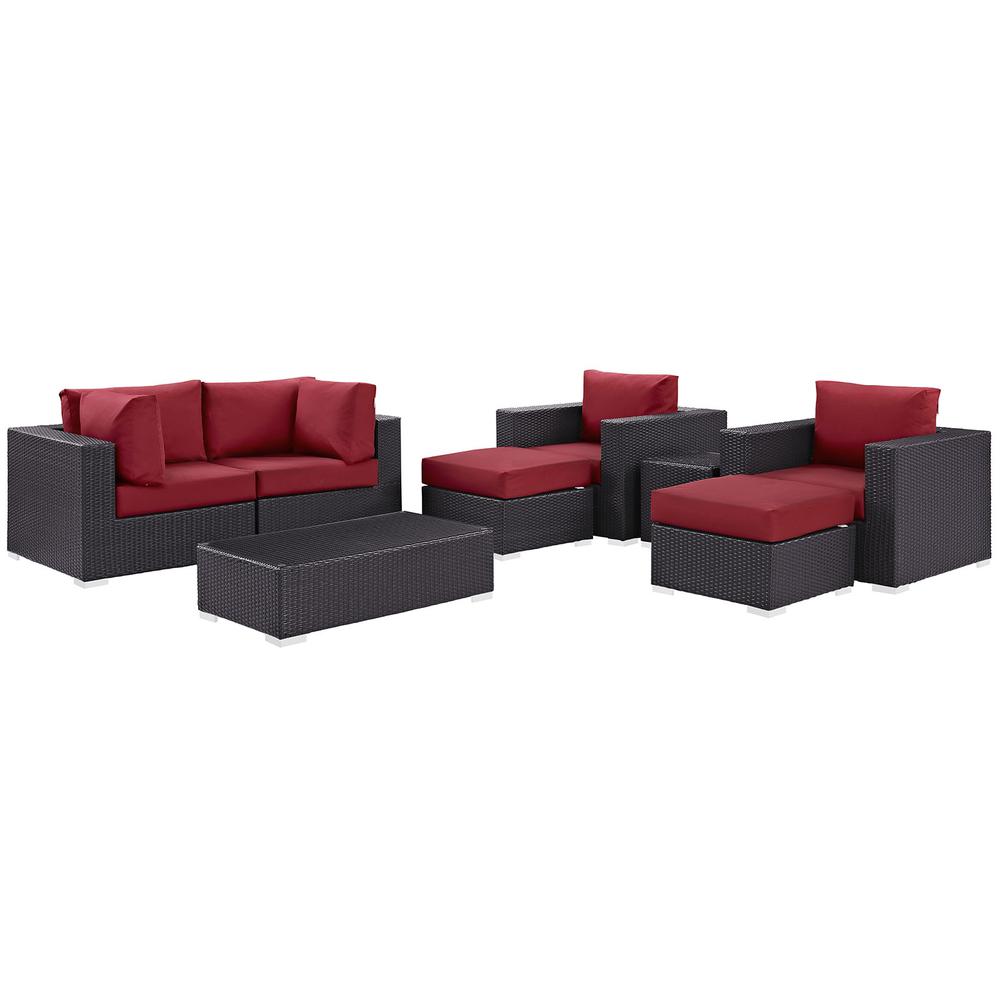 Convene 8 Piece Outdoor Patio Sectional Set. Picture 1