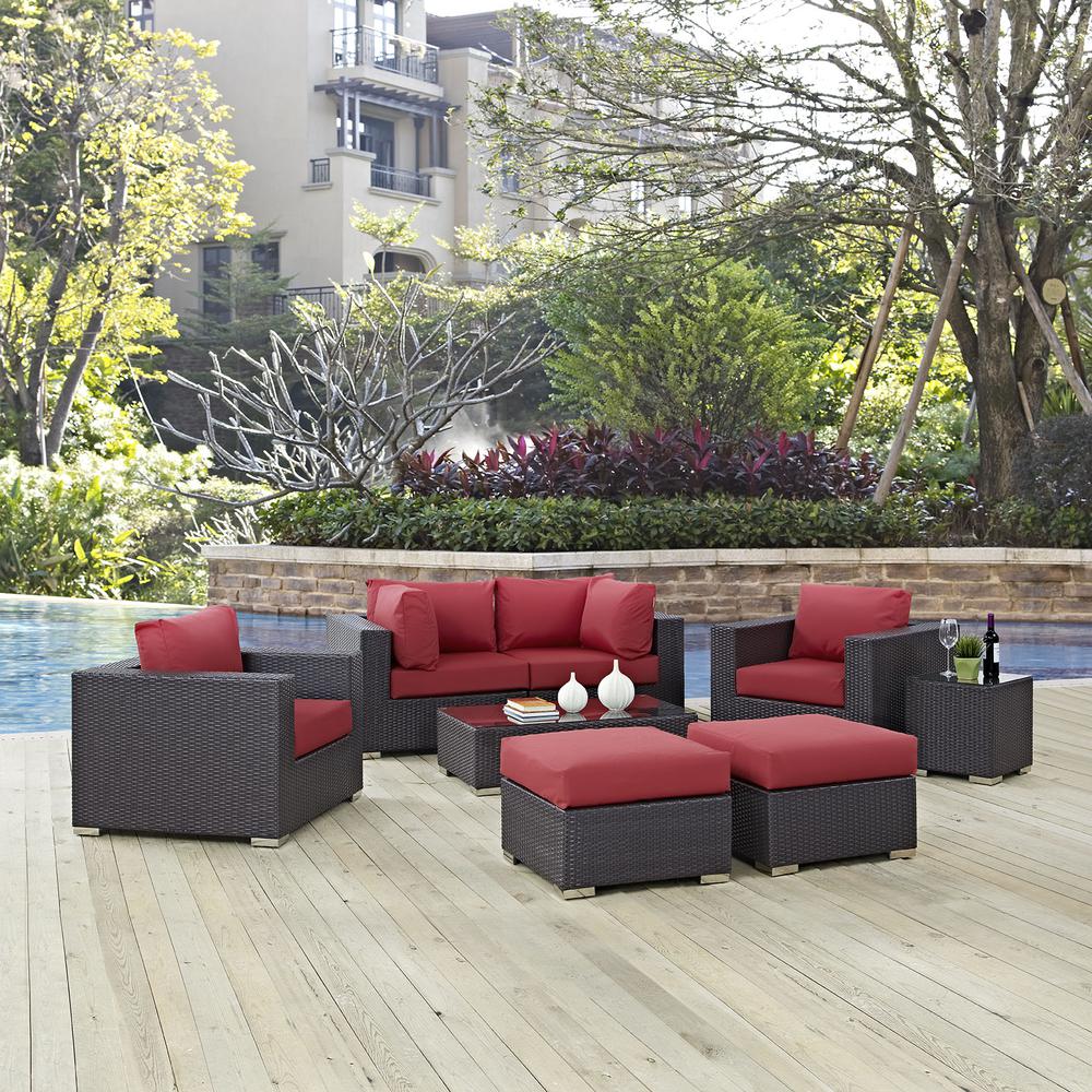 Convene 8 Piece Outdoor Patio Sectional Set. Picture 11