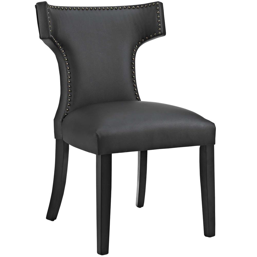 Curve Vegan Leather Dining Chair. Picture 1