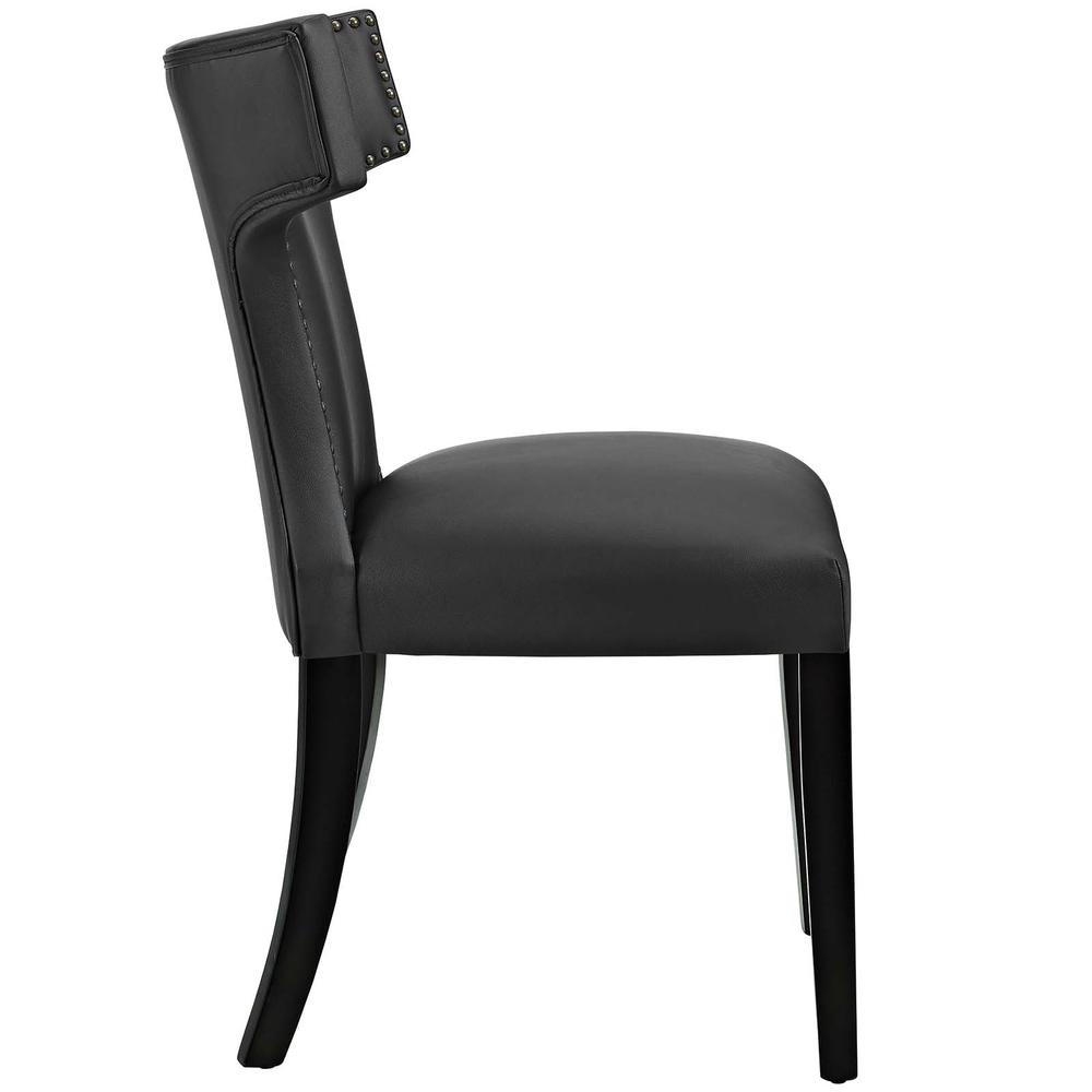 Curve Vegan Leather Dining Chair. Picture 2
