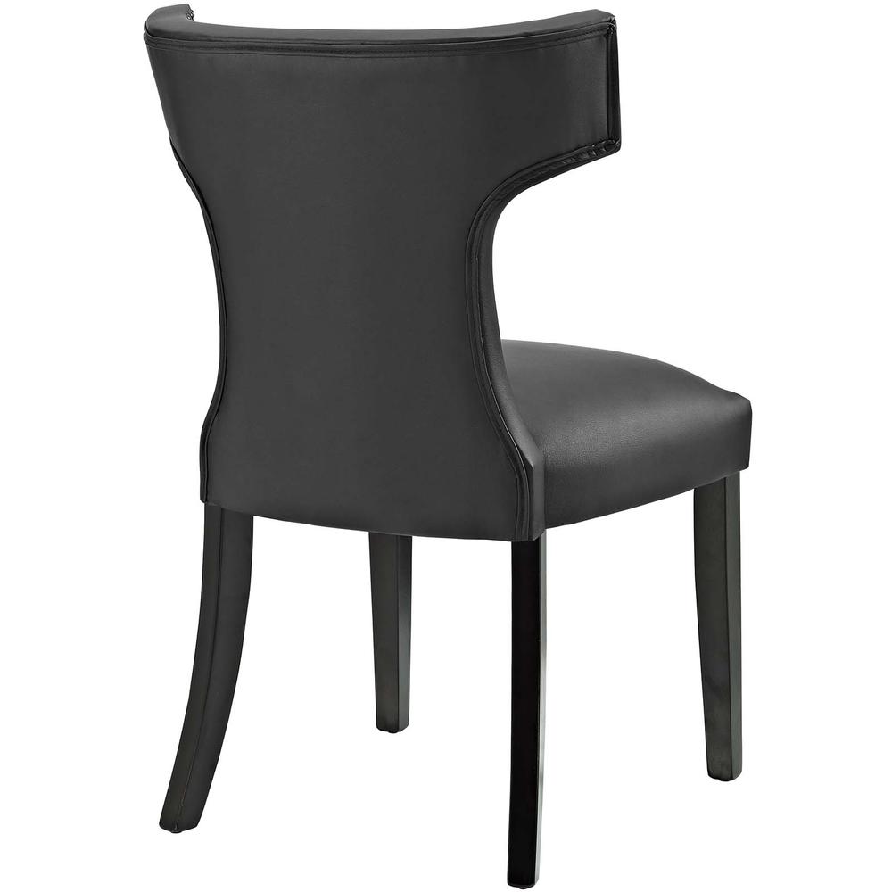 Curve Vegan Leather Dining Chair. Picture 3