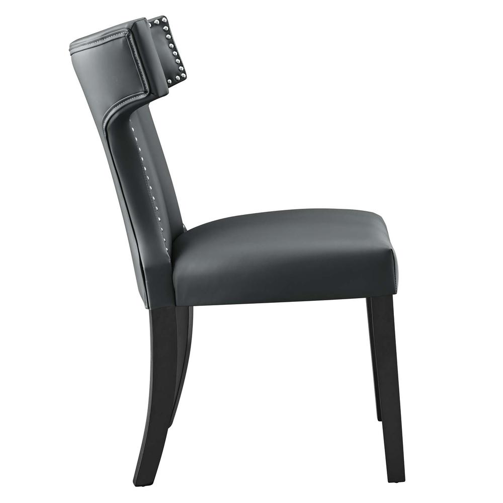 Curve Vegan Leather Dining Chair. Picture 2