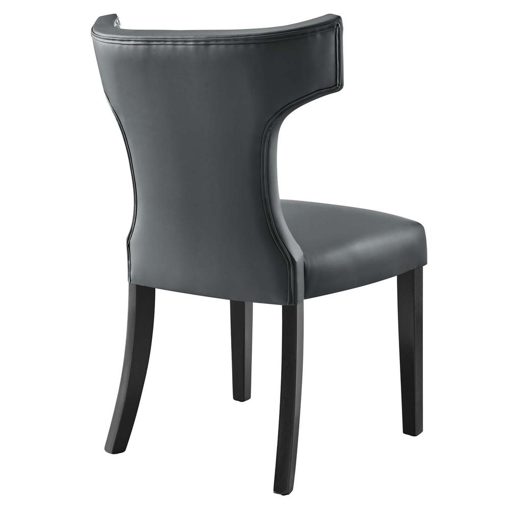 Curve Vegan Leather Dining Chair. Picture 3
