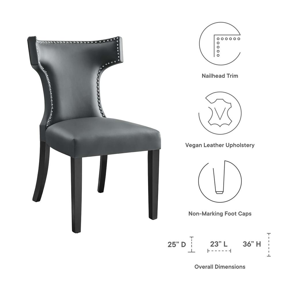Curve Vegan Leather Dining Chair. Picture 6