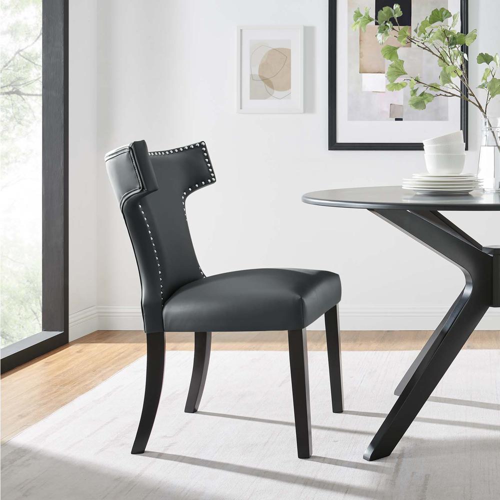 Curve Vegan Leather Dining Chair. Picture 8