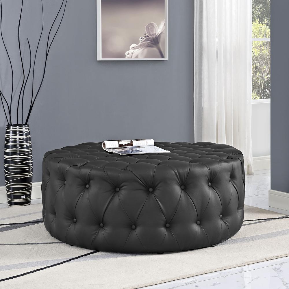 Amour Upholstered Vinyl Ottoman. Picture 4