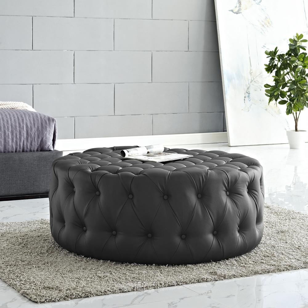 Amour Upholstered Vinyl Ottoman. Picture 5