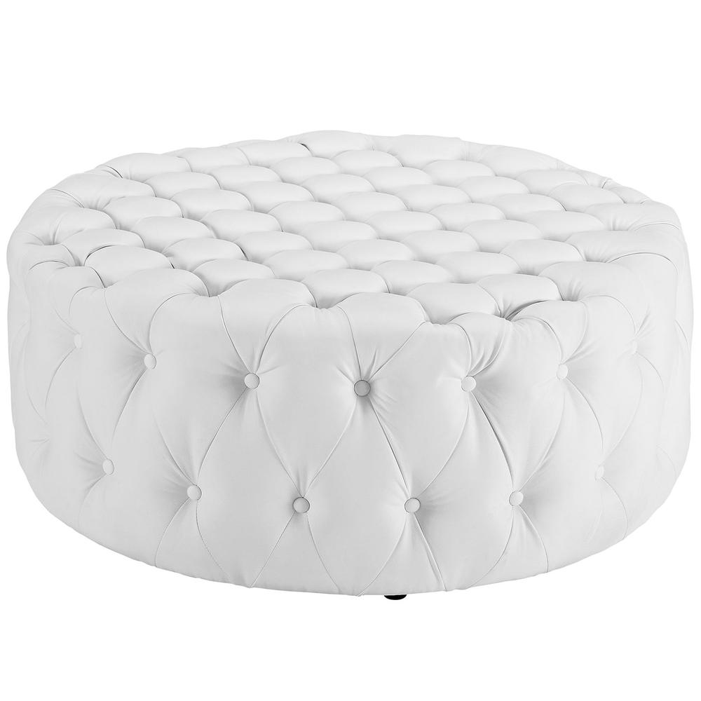 Amour Upholstered Vinyl Ottoman. Picture 2