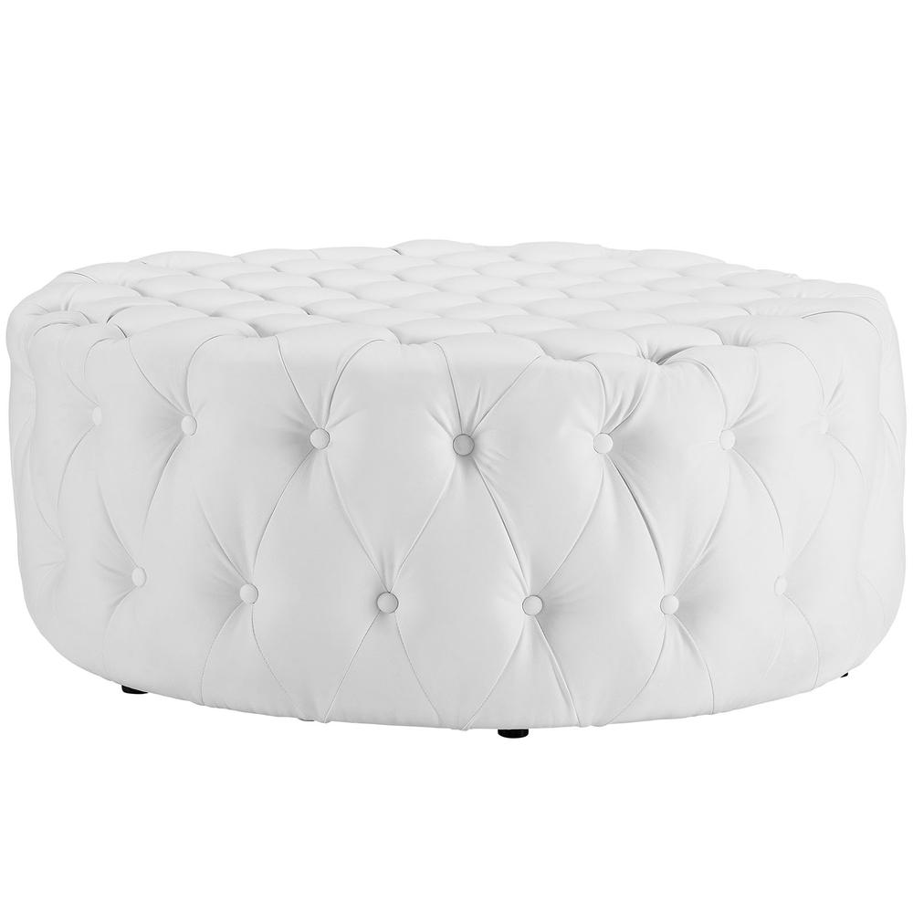 Amour Upholstered Vinyl Ottoman. Picture 3